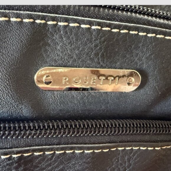 Rosette Black Backpack Brown 2 tones Good Condition zipper packets wallet - Picture 4 of 5